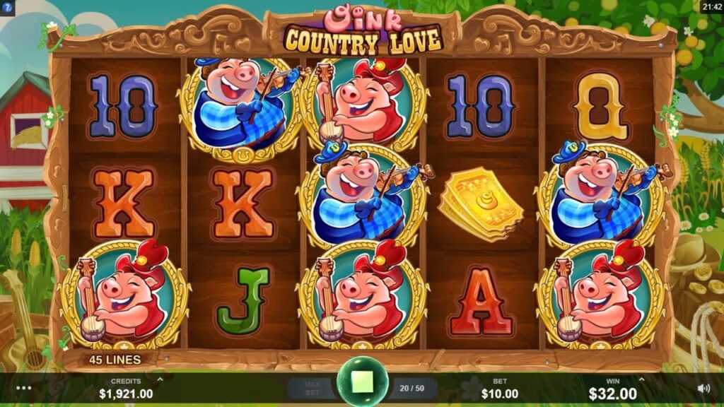 Oink Country Love สล็อต Microgaming เว็บตรง XOSLOT