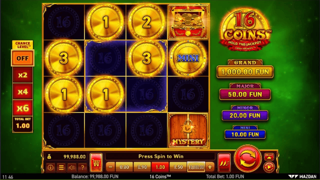 16 Coins WAZDAN SLOT สล็อตเว็บตรง ทางเข้า SLOTXO