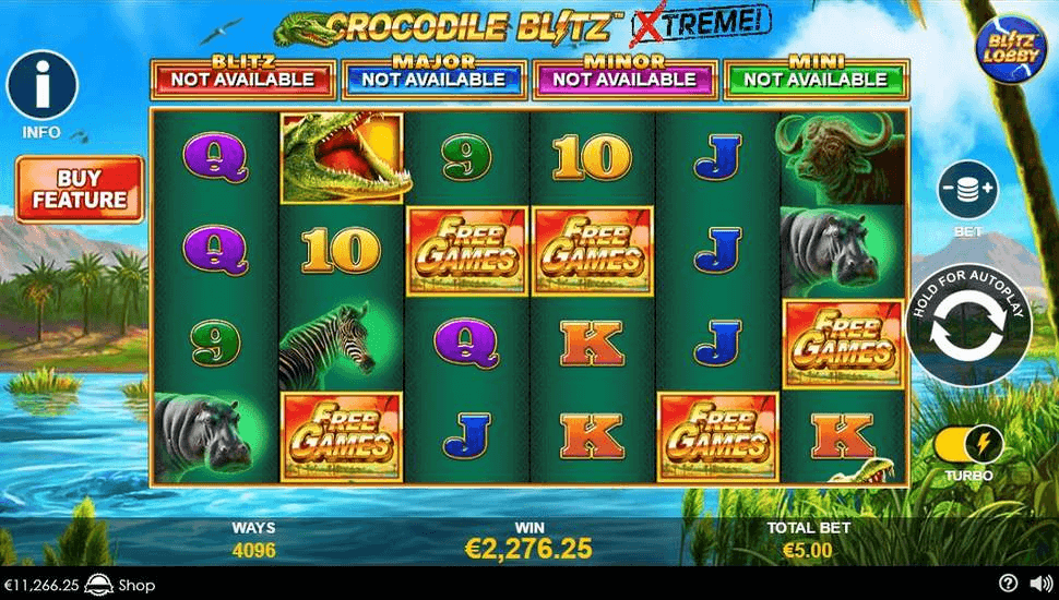 Crocodile Blitz Extreme สล็อตค่าย PLAYTECH SLOT SLOTXO