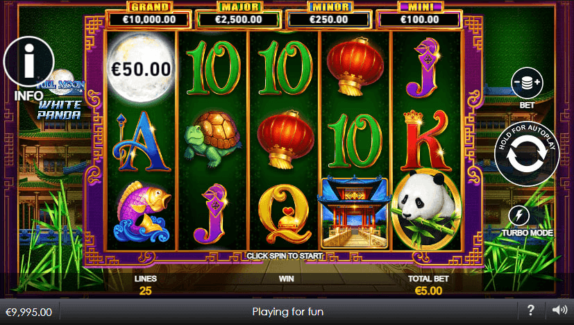 Full Moon White Panda สล็อตค่าย PLAYTECH SLOT SLOTXO