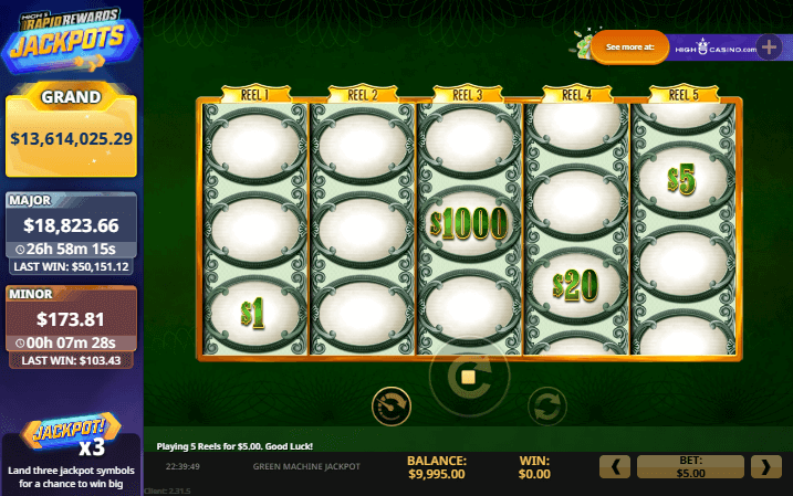 Green Machine Jackpot สล็อตค่าย High 5 Games SLOT SLOTXO Green Machine Jackpot สล็อตค่าย High 5 Games SLOT SLOTXO
