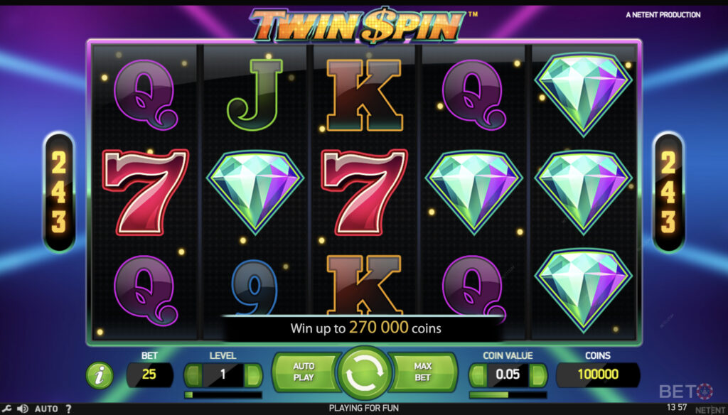 Twin Spin สล็อตค่าย NetEnt Gaming SLOTXO