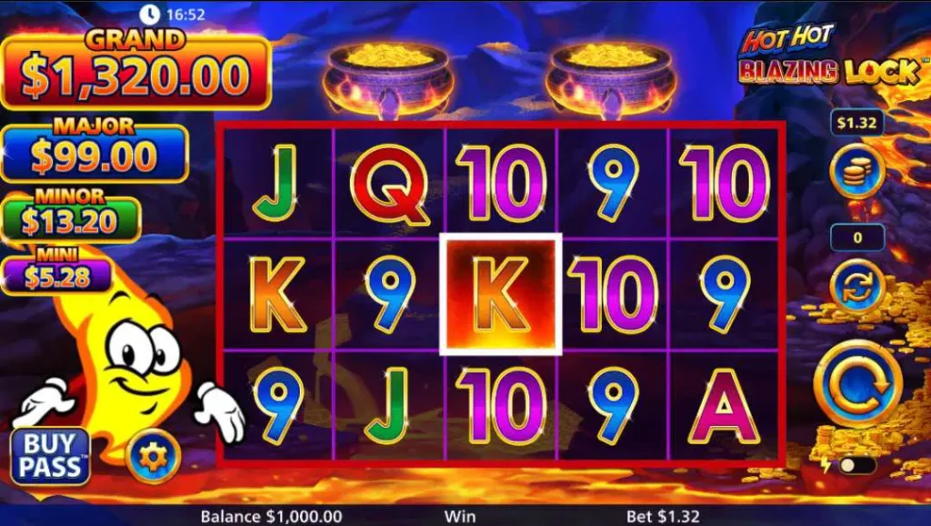 Hot Hot Blazing Lock รีวิวค่าย Light & Wonder สล็อต 888 สล็อตค่าย SLOTXO ฟรีเครดิต