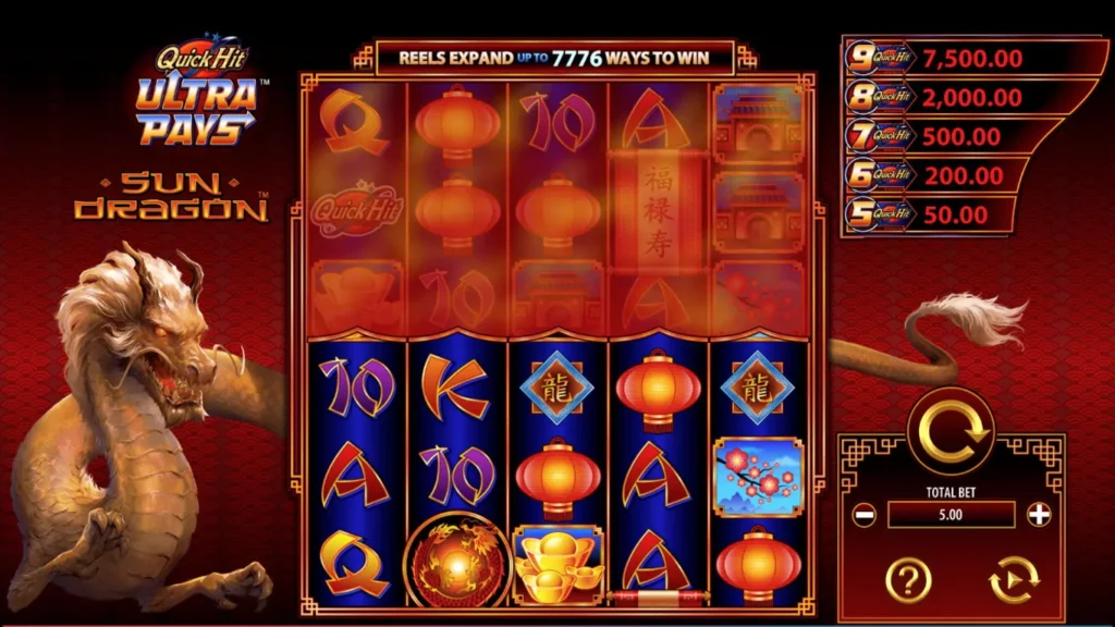 Quick Hit Ultra Pays Sun Dragon รีวิวค่าย Light & Wonder สล็อต 888 สล็อตค่าย SLOTXO ฟรีเครดิต